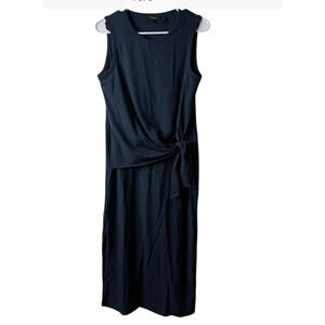 Theory Many Blue Tie Front Dorotea Knit Sleeveless Tank Dress Size Small midi